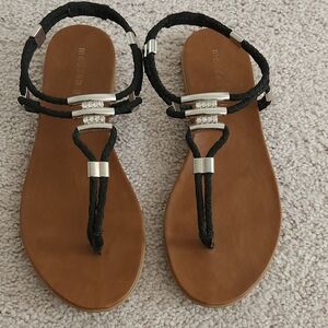 Black and Brown Madden Girl Sandals. 7.5